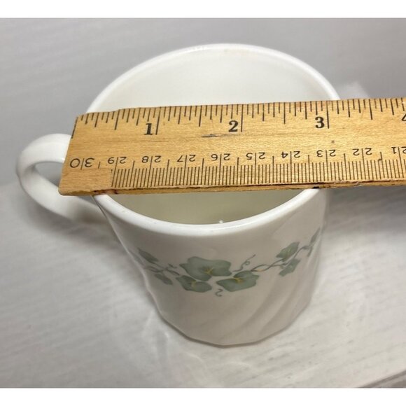 Corning USA White Swirl Callaway Ivy Pattern Coffee Mug 10 Oz - Picture 7 of 7